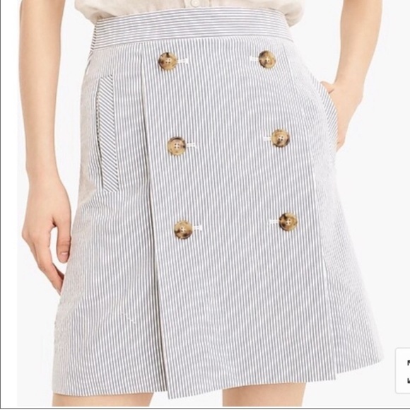 J. Crew NWT Seersucker Button-front
Mini Skirt Size 6P - Picture 2 of 11
